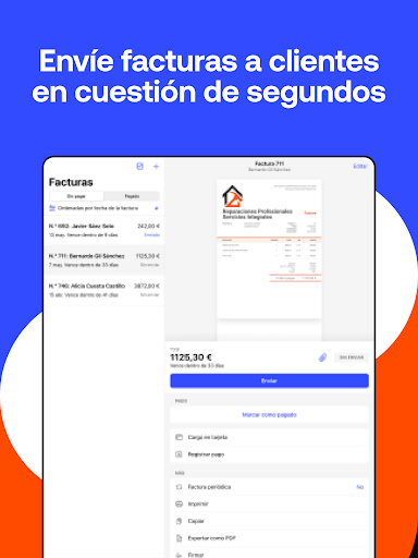 Captura de pantalla de Invoice2go: facturación fácil