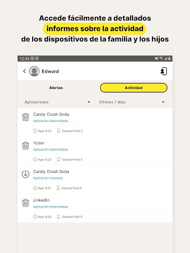 Captura de pantalla de Norton Family parental control