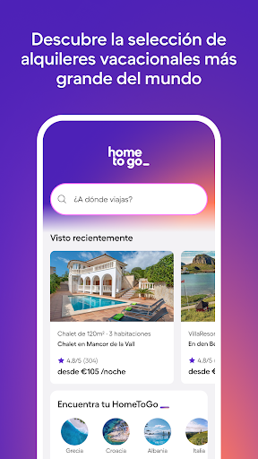 Captura de pantalla de Alquiler vacacional - HomeToGo