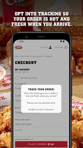 Captura de pantalla de Raising Cane's Chicken Fingers