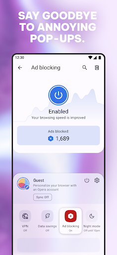 Captura de pantalla de Opera: Private Web Browser