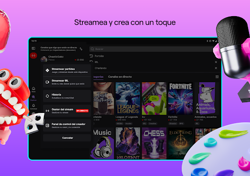 Captura de pantalla de Twitch: emisiones en directo