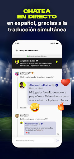Captura de pantalla de TR - Chatea con Fútbolistas