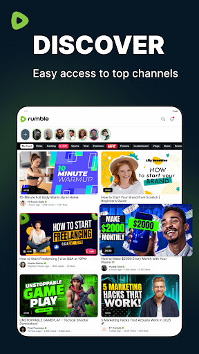 Captura de pantalla de Rumble: Stream & Watch Videos