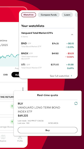 Captura de pantalla de Vanguard: Save, Invest, Retire