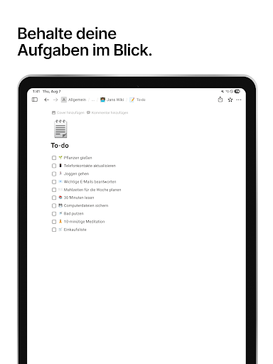 Notion: Notizen, Aufgaben, KI Screenshot
