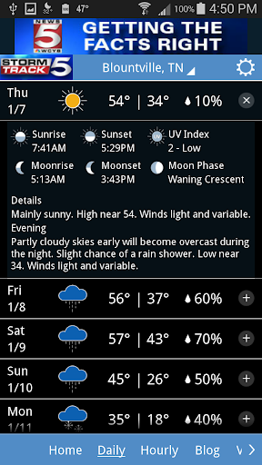Captura de pantalla de WCYB StormTrack 5