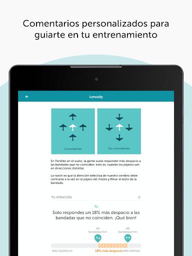Captura de pantalla de Lumosity: Juegos Mentales