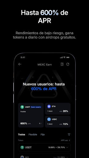 Captura de pantalla de MEXC: Compra Bitcoin y criptos