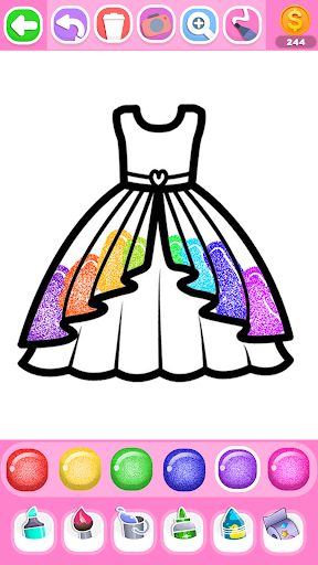 Dress Coloring Game Glitter Screenshot