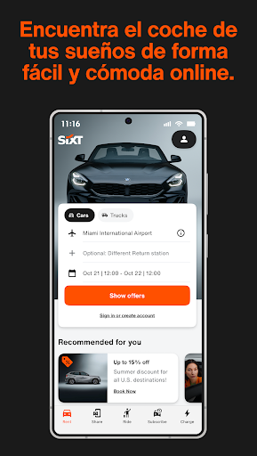 Captura de pantalla de SIXT rent. share. ride. plus.