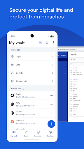 Captura de pantalla de Bitwarden - Password Manager