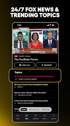 Captura de pantalla de FOX One: Live News, Sports, TV