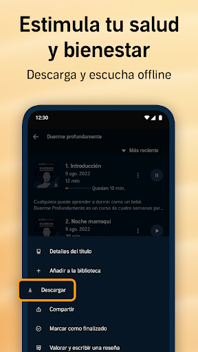 Captura de pantalla de Audible: Audiolibros, podcasts