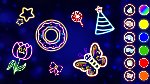 Captura de pantalla de Juegos de dibujar glow doodle
