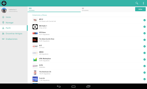 Captura de pantalla de TuneIn Radio Pro