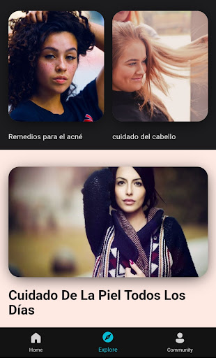 Captura de pantalla de cuidado piel y cuidado cara