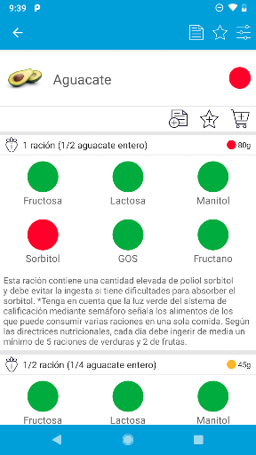 Captura de pantalla de Monash University FODMAP diet