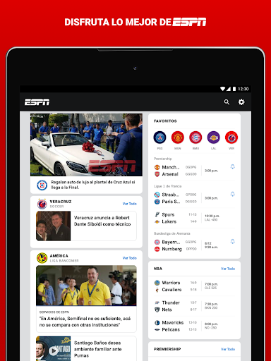 Captura de pantalla de ESPN