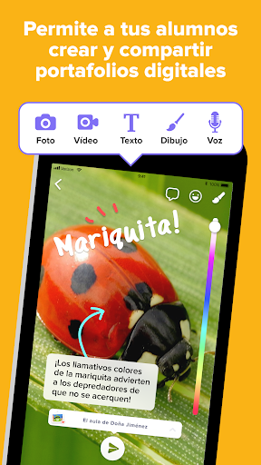 Captura de pantalla de ClassDojo: Aula y casa