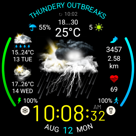 Captura de pantalla de Weather watch face W5.5