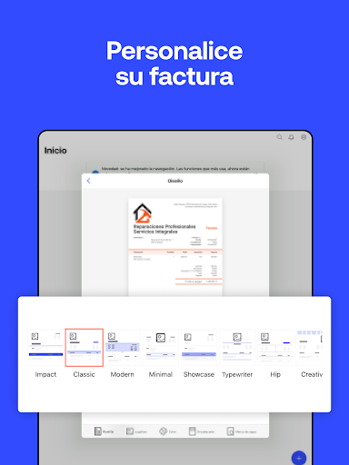 Captura de pantalla de Invoice2go: facturación fácil