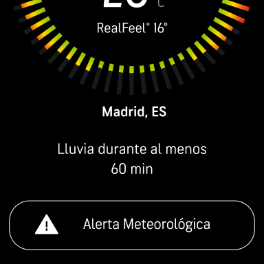 Captura de pantalla de AccuWeather: clima diario