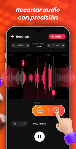 Captura de pantalla de Editor de Música, Cortar Audio