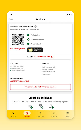 Post & DHL Screenshot