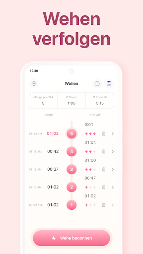 Wehenzähler - Die Wehen App Screenshot