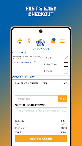 Captura de pantalla de White Castle Online Ordering