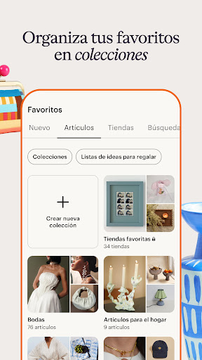 Captura de pantalla de Etsy: Compra hogar y estilo