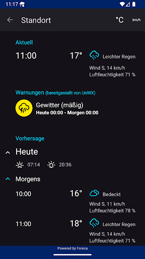 Regen-Alarm (Rain Alarm) Screenshot
