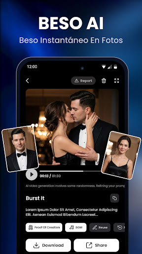 Captura de pantalla de Video IA - Creador de Besos