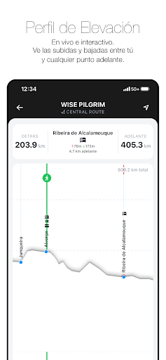 Captura de pantalla de Wise Pilgrim Camino Portugués