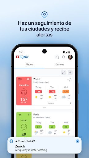 Captura de pantalla de IQAir AirVisual | Calidad Aire