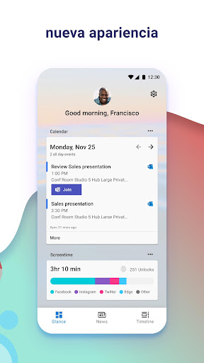 Captura de pantalla de Microsoft Launcher
