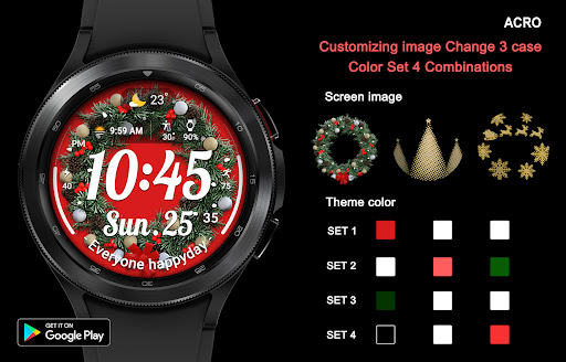 Captura de pantalla de ACRO Happy Christmas Watchface