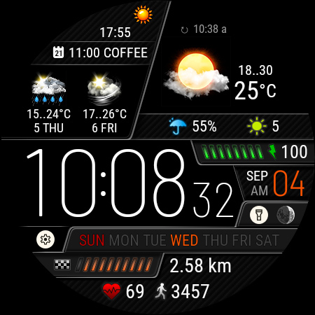 Captura de pantalla de Weather watch face W6.5