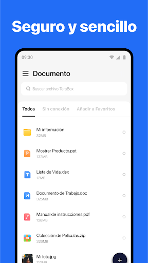 Captura de pantalla de TeraBox: Respalda la nube