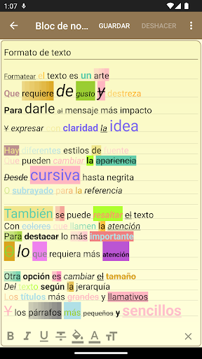 Captura de pantalla de Bloc de notas - notas simples
