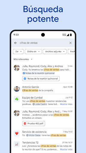 Captura de pantalla de Google Chat