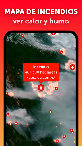 Captura de pantalla de Zoom Earth - Mapa del tiempo