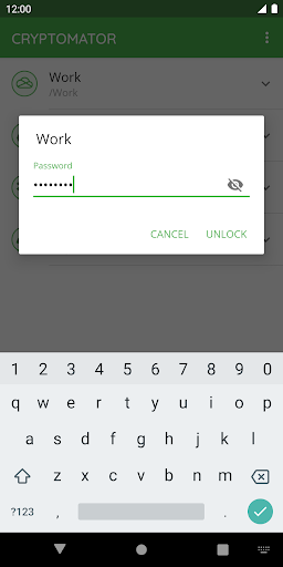 Captura de pantalla de Cryptomator