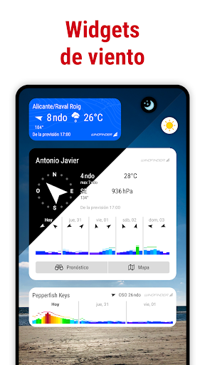 Captura de pantalla de Windfinder: Viento y clima