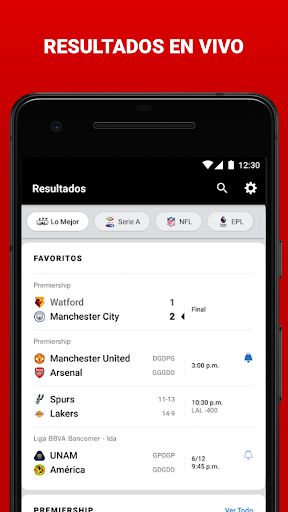 Captura de pantalla de ESPN