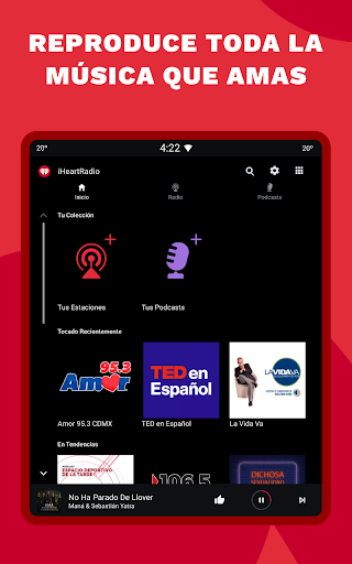 Captura de pantalla de iHeart: Música, Radio, Podcast