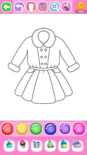 Dress Coloring Game Glitter Screenshot