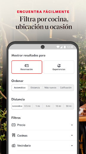 Captura de pantalla de OpenTable