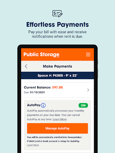 Captura de pantalla de Public Storage
